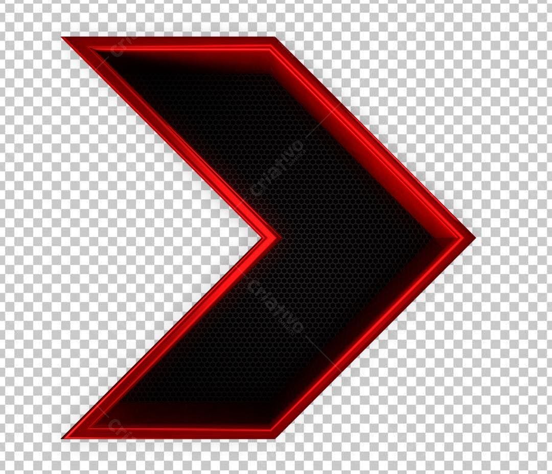 Selo 3D direcional vermelho e preto metálico