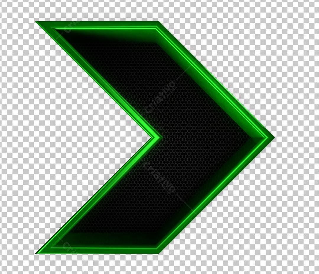 Selo 3D direcional verde e preto metálico