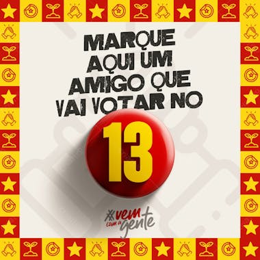 Social media pack político partido 13 amigo que vai votar