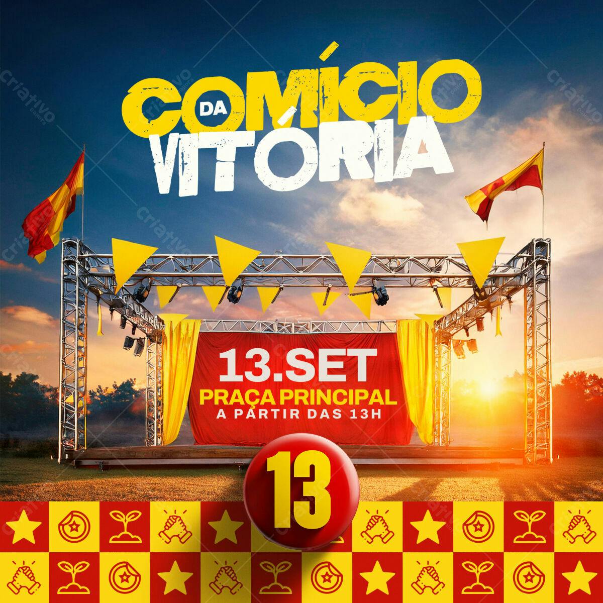 Flyer para Comício da Vitória PSD Editável