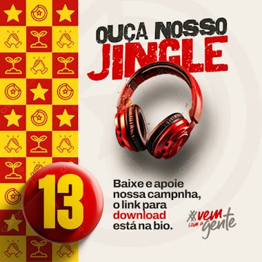 Social media pack político partido 13 nosso jingle