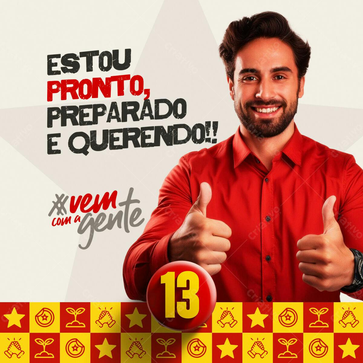 Flyer Campanha Eleitoral Número 13 PSD Editável