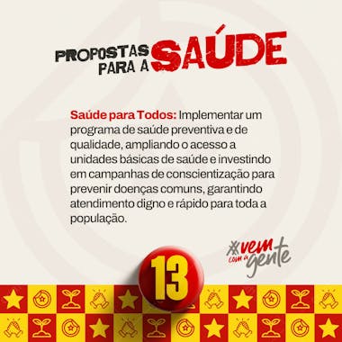 Social media pack político partido 13 propostas