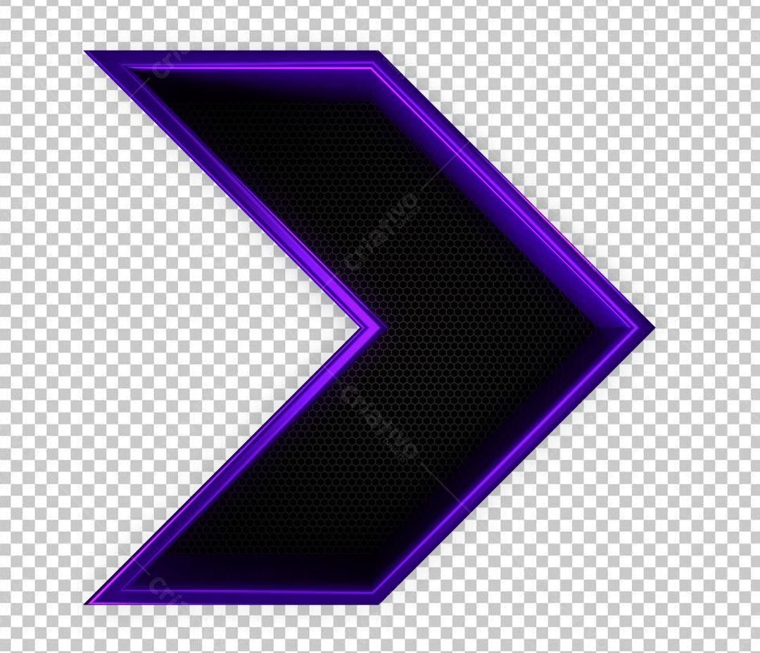 Selo 3D direcional roxo e preto