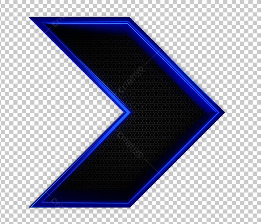 Selo 3D direcional azul metálico