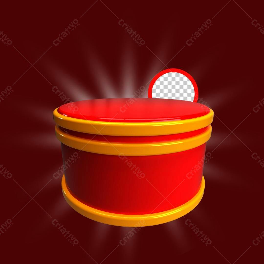 Selo 3D premiação vermelho e dourado