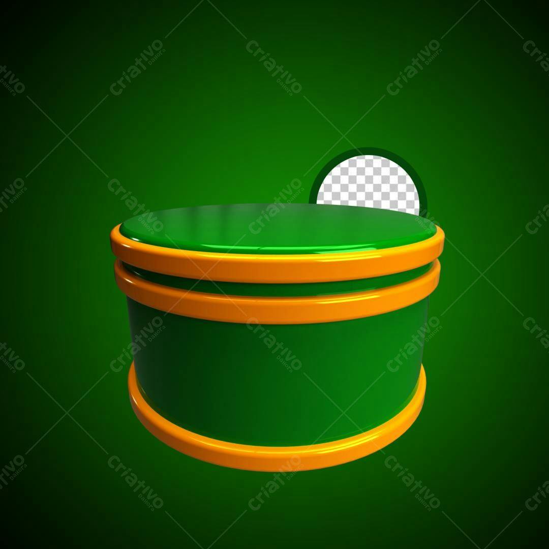 Selo 3D promocional verde e laranja brilhante