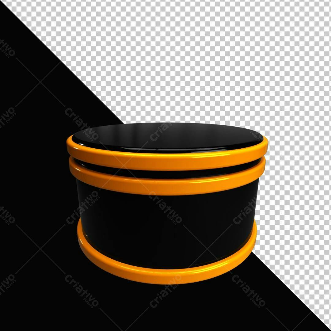 Selo 3D premiação preto e laranja