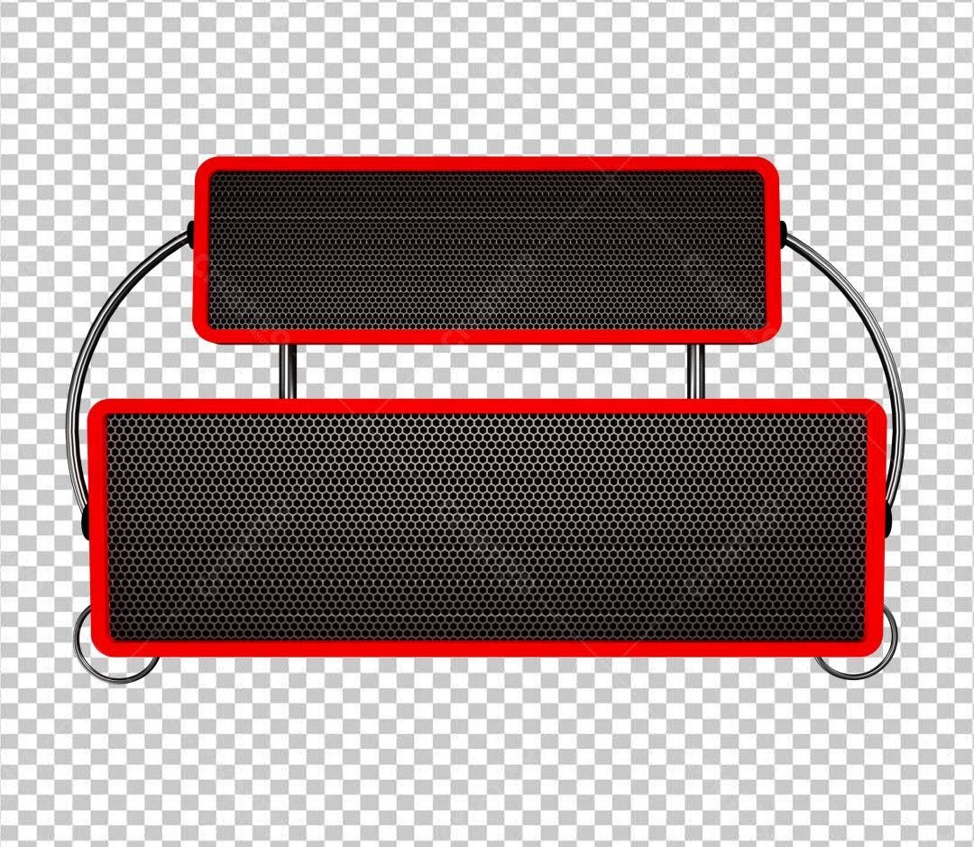 Selo 3D metálico vermelho e preto com textura
