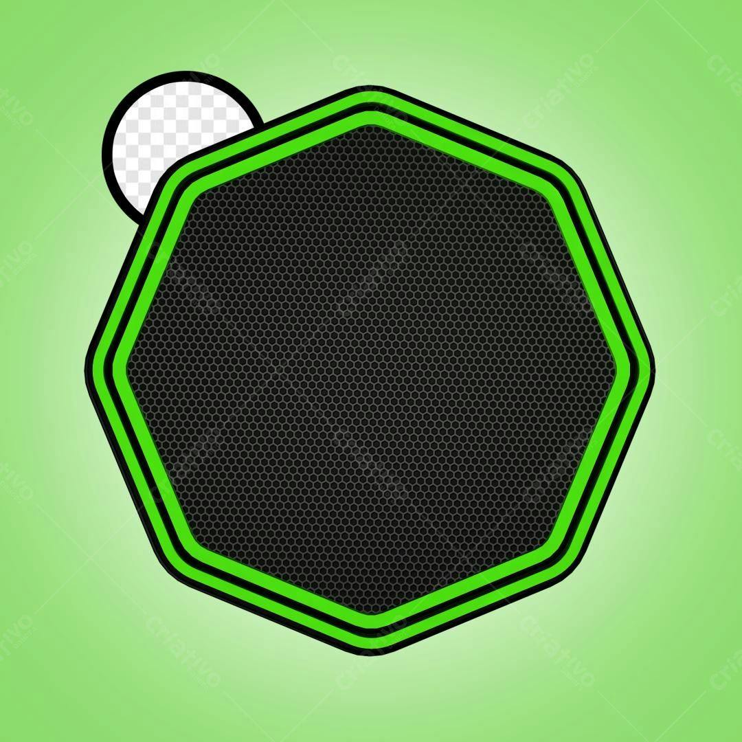 Selo 3D Octagonal Preto e Verde