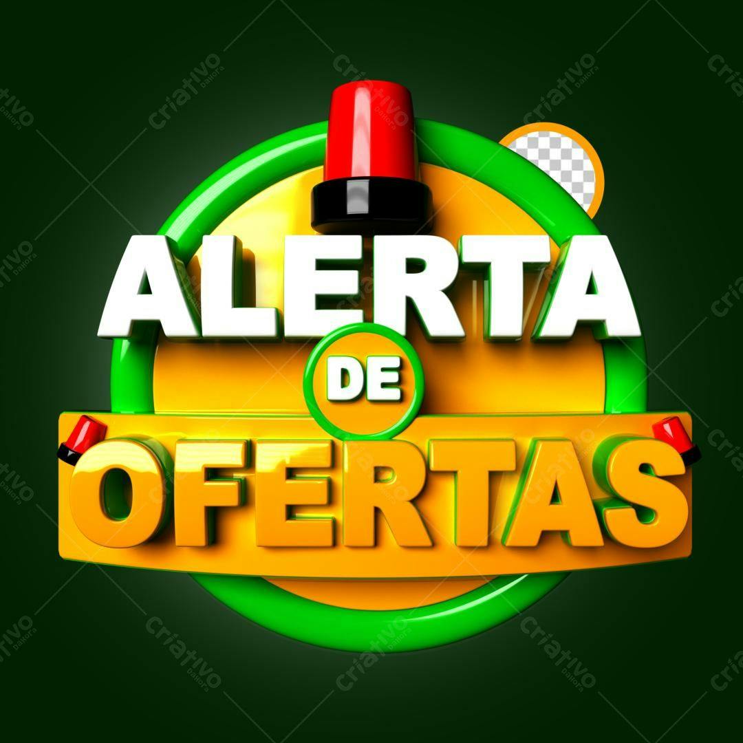 Selo 3D promocional amarelo e verde brilhante