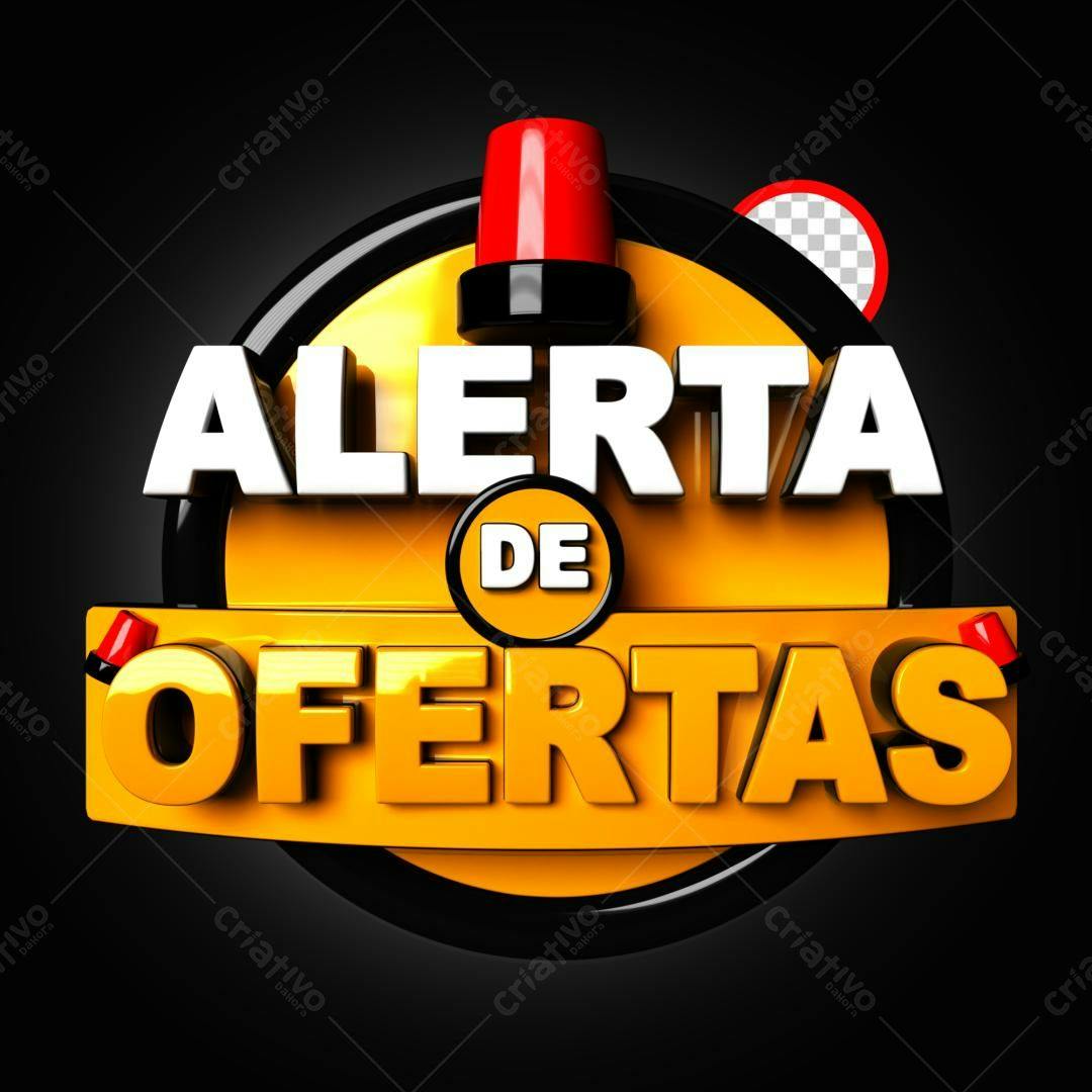 Selo 3D promocional amarelo e vermelho