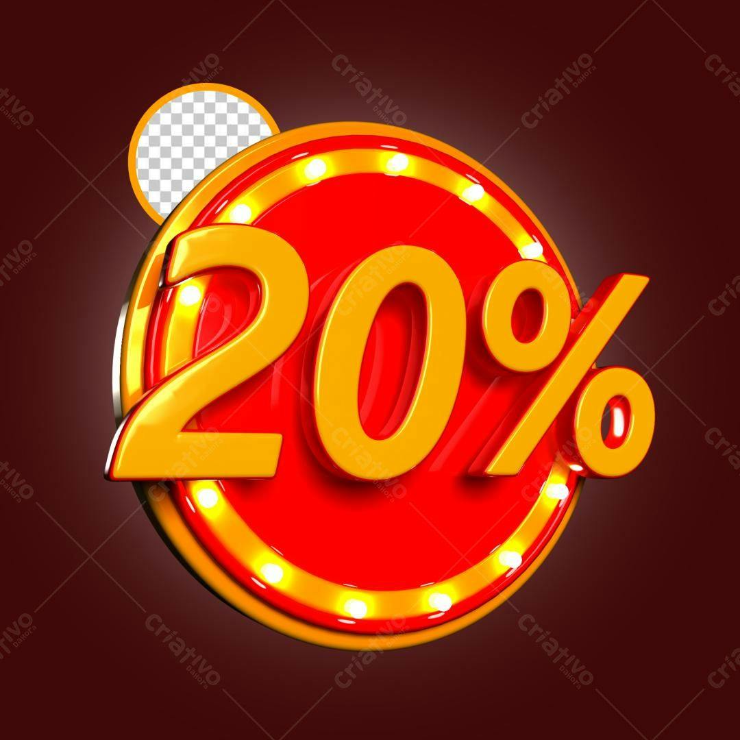 Selo 3D promocional vermelho e dourado