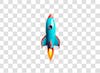 Colorful 3d children's rocket