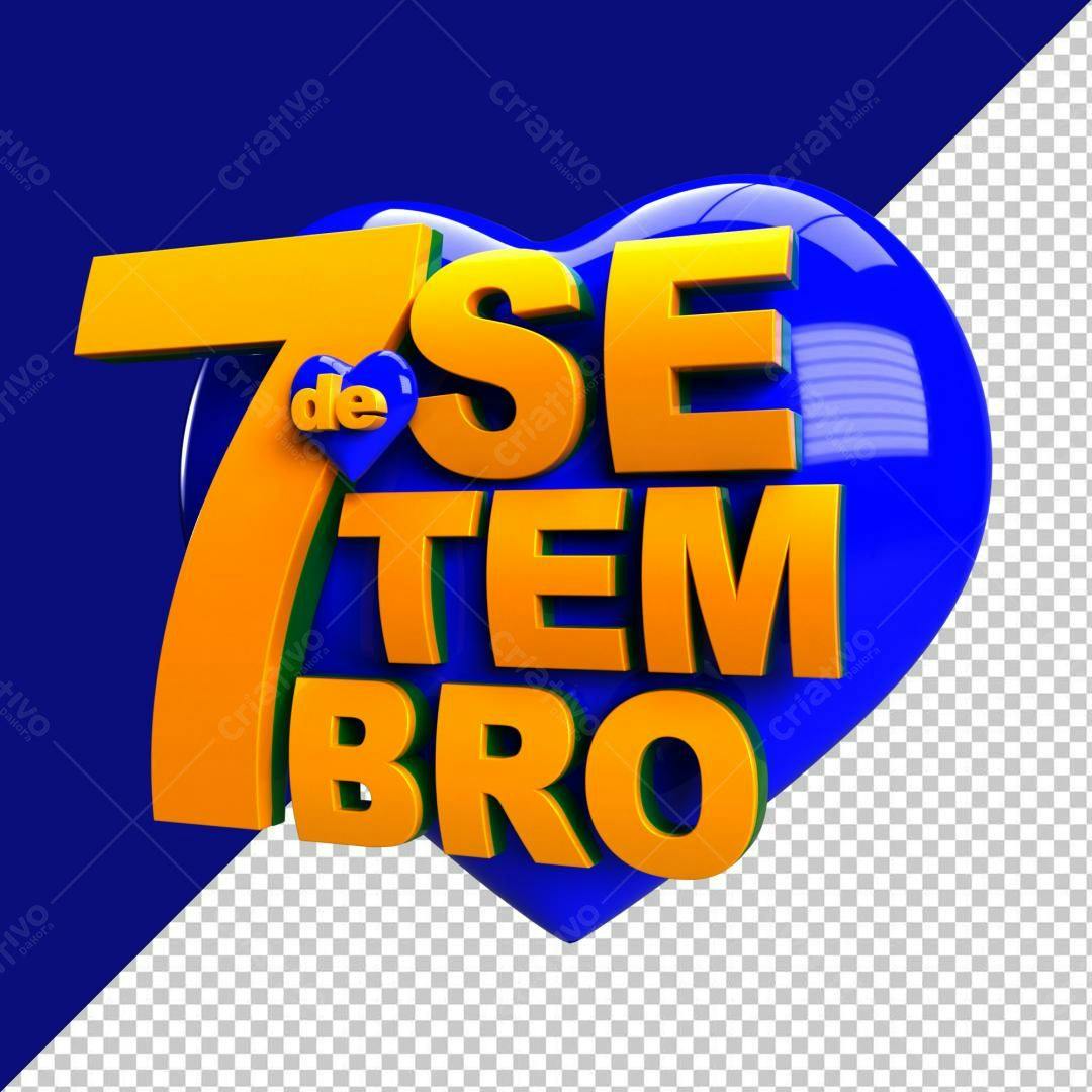 Selo 3D data comemorativa azul e laranja em formato de coração