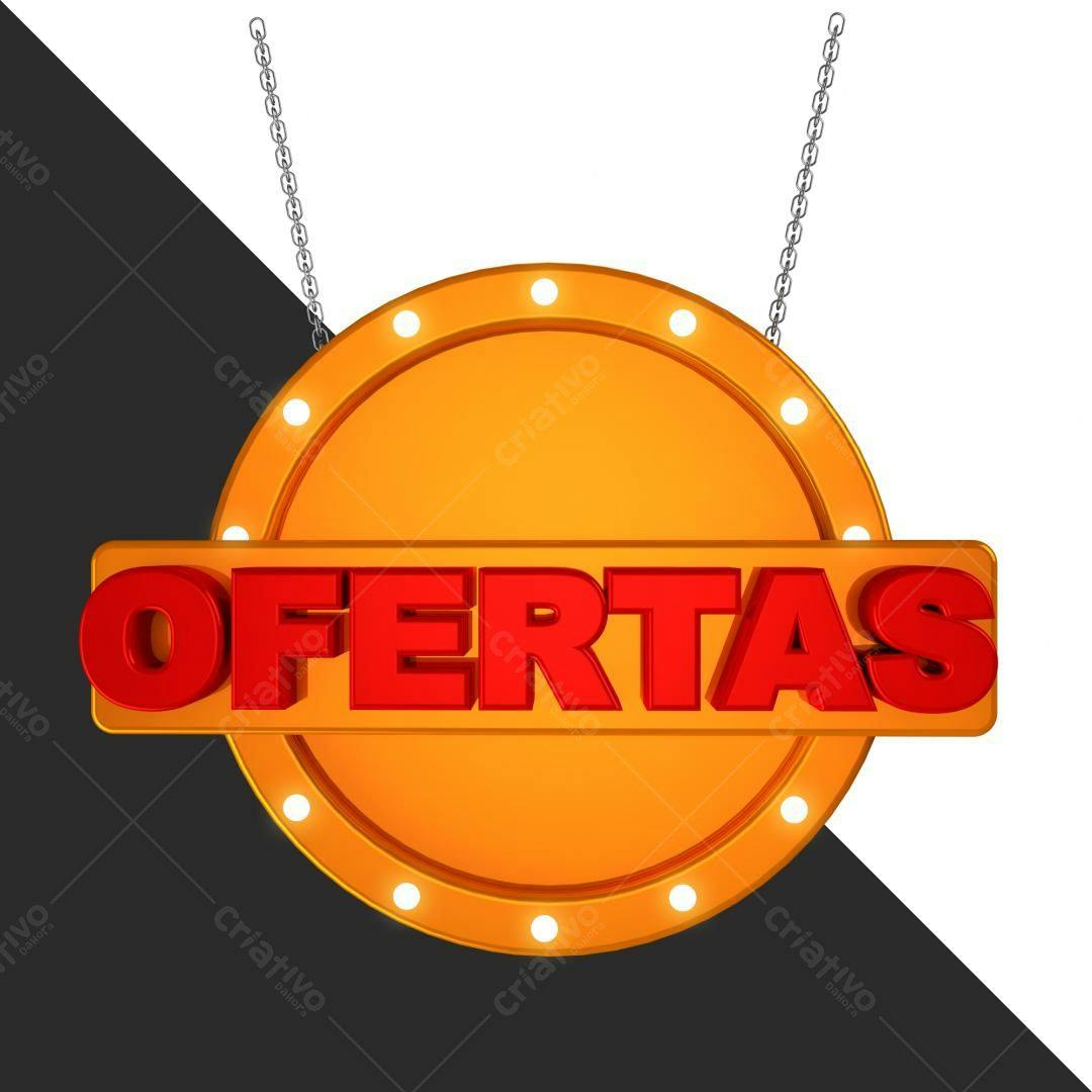 Selo 3D promocional laranja e vermelho