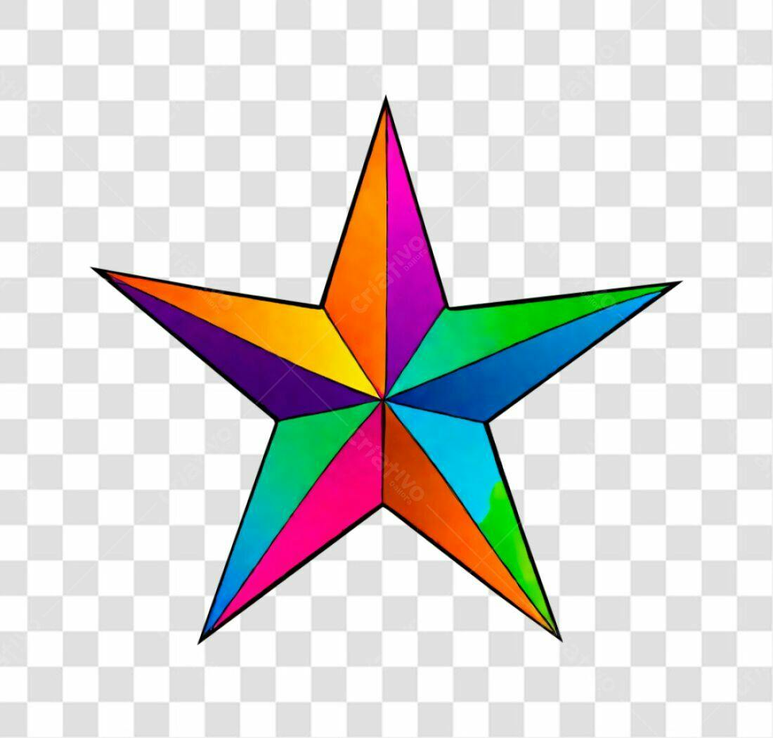 Ícone Estrela Colorida PNG com fundo transparente