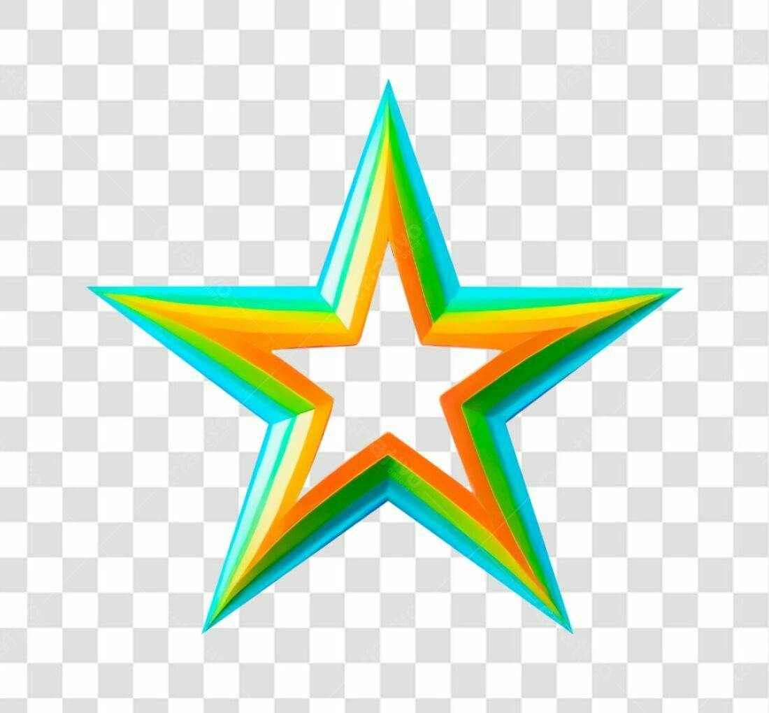 Ícone Estrela Arco-íris PNG com fundo transparente