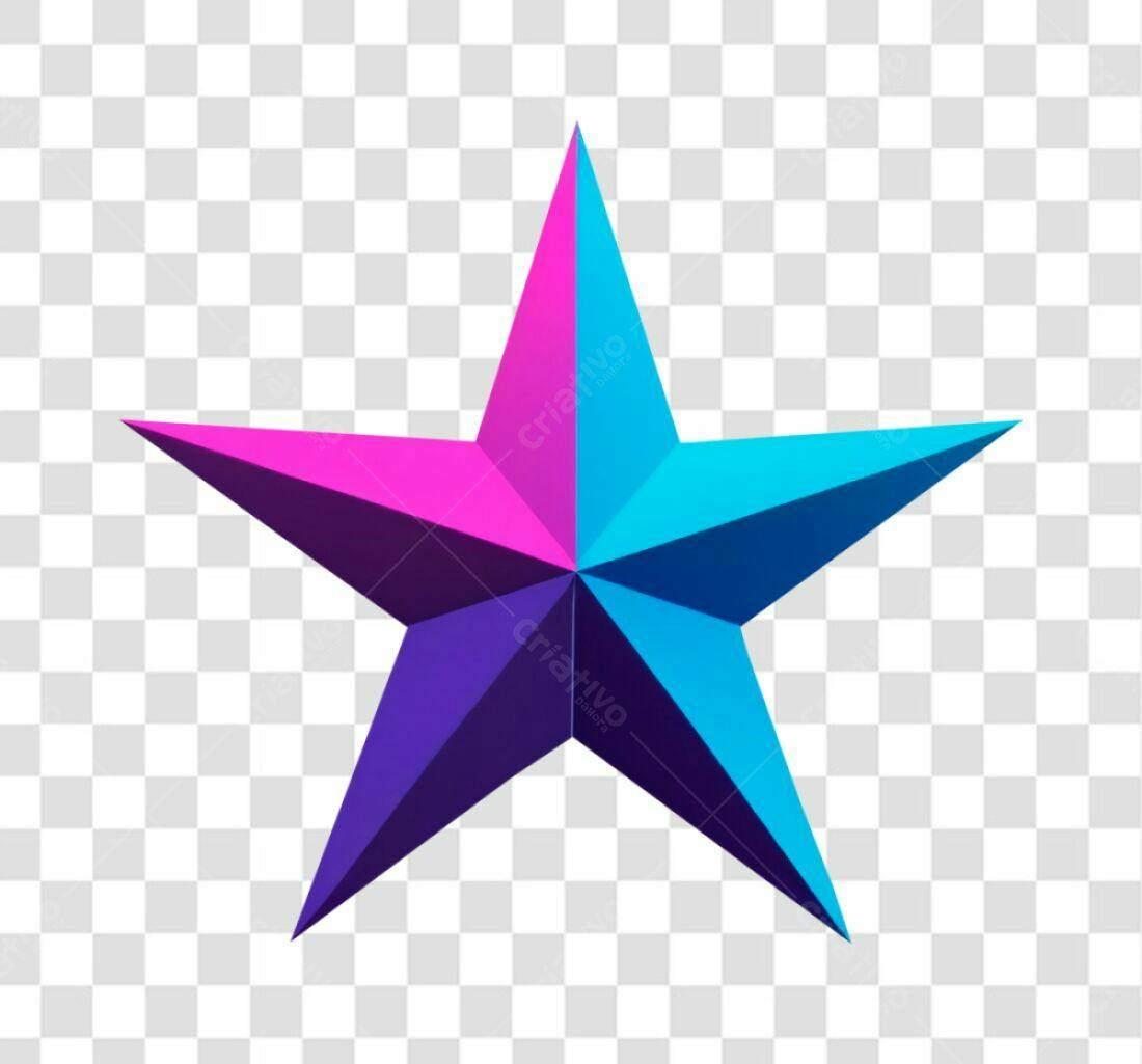Icone Estrela Neon PNG com fundo transparente