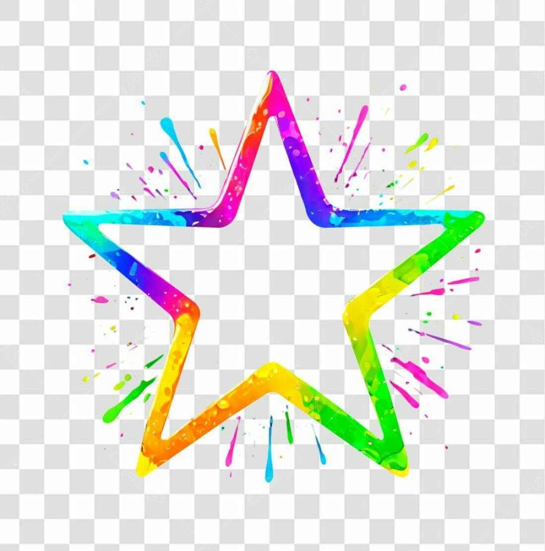 Icone Estrela Arco-íris PNG com fundo transparente