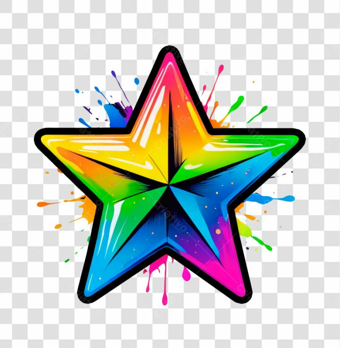 Ícone Estrela Arco-íris PNG com fundo transparente