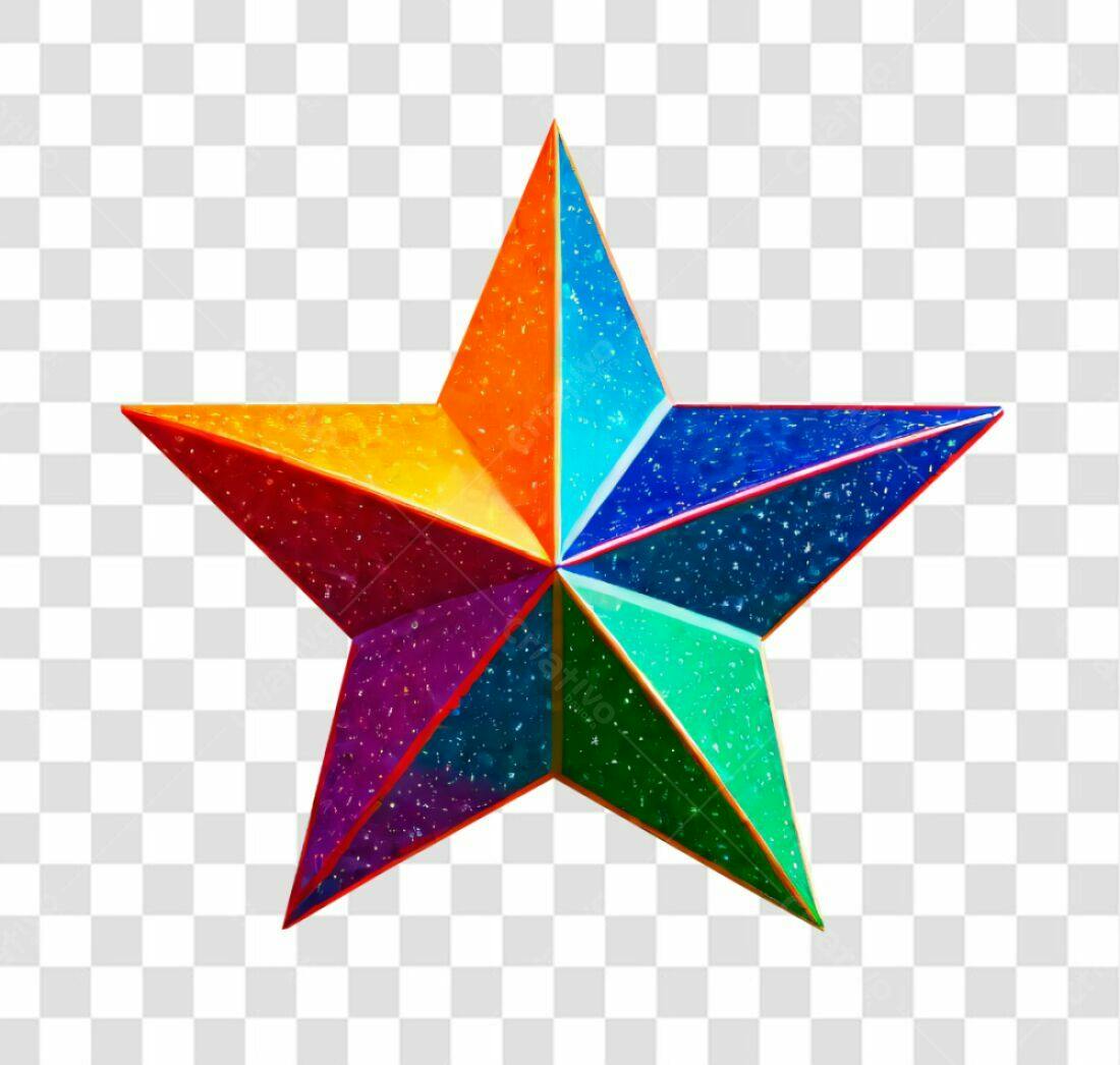 Icone Natalino Estrela Colorida PNG com fundo transparente