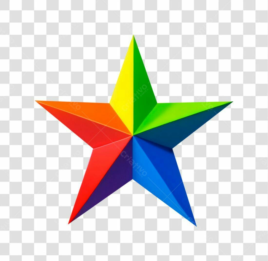 Icone Estrela Arco-íris PNG com fundo transparente