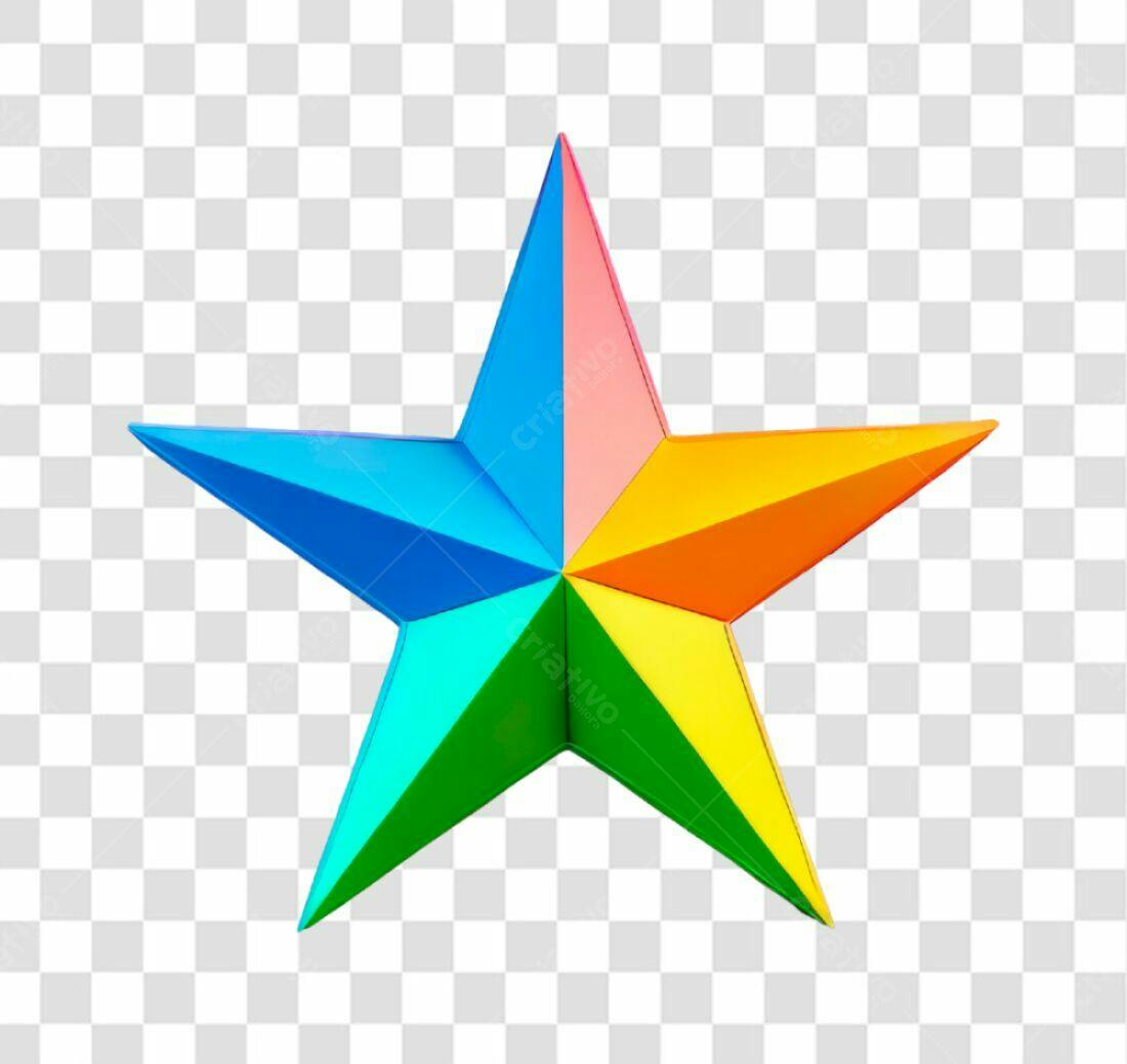 Ícone Estrela Colorida PNG com fundo transparente