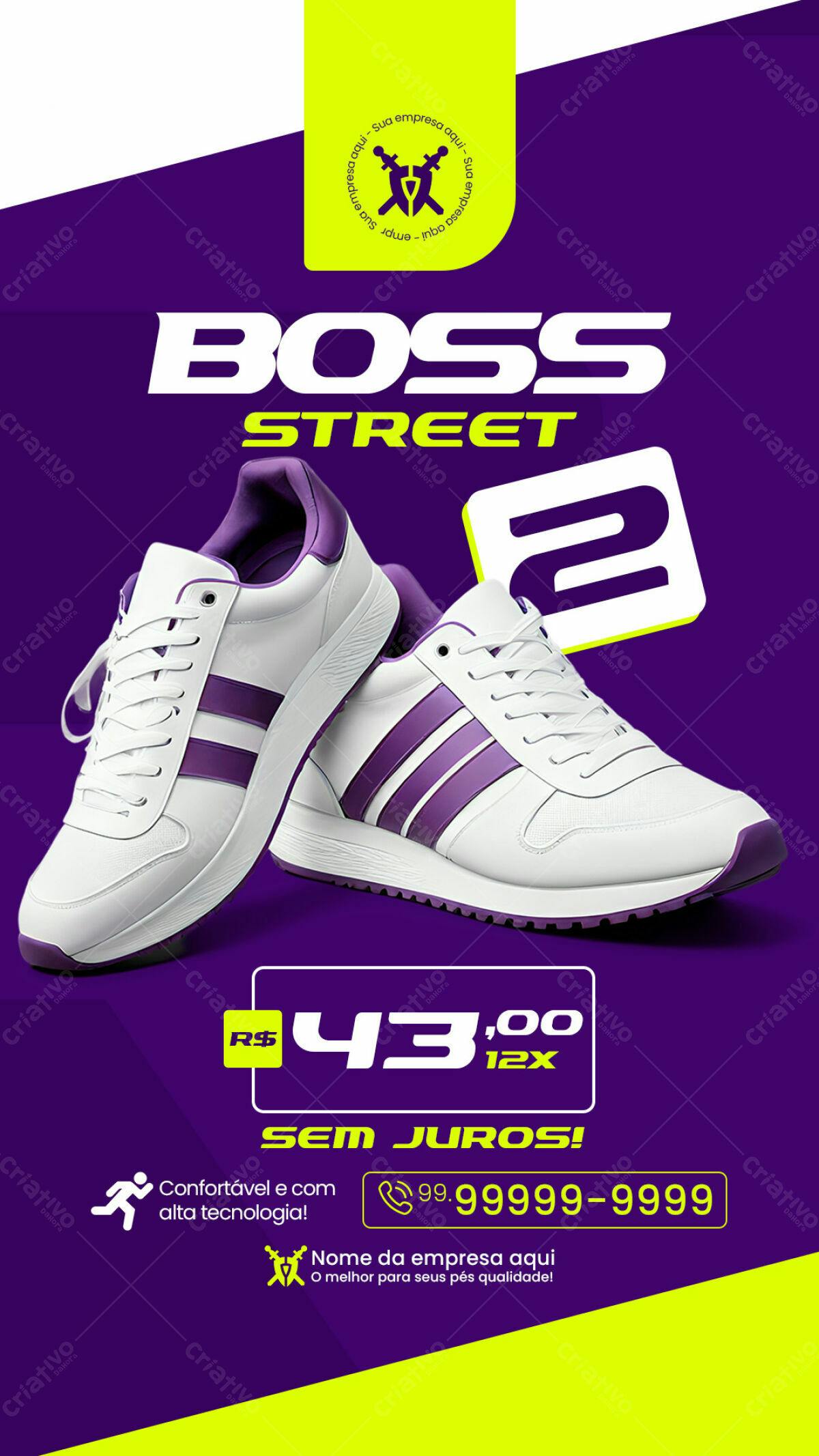 Flyer Promoção Tênis Boss Street PSD Editável