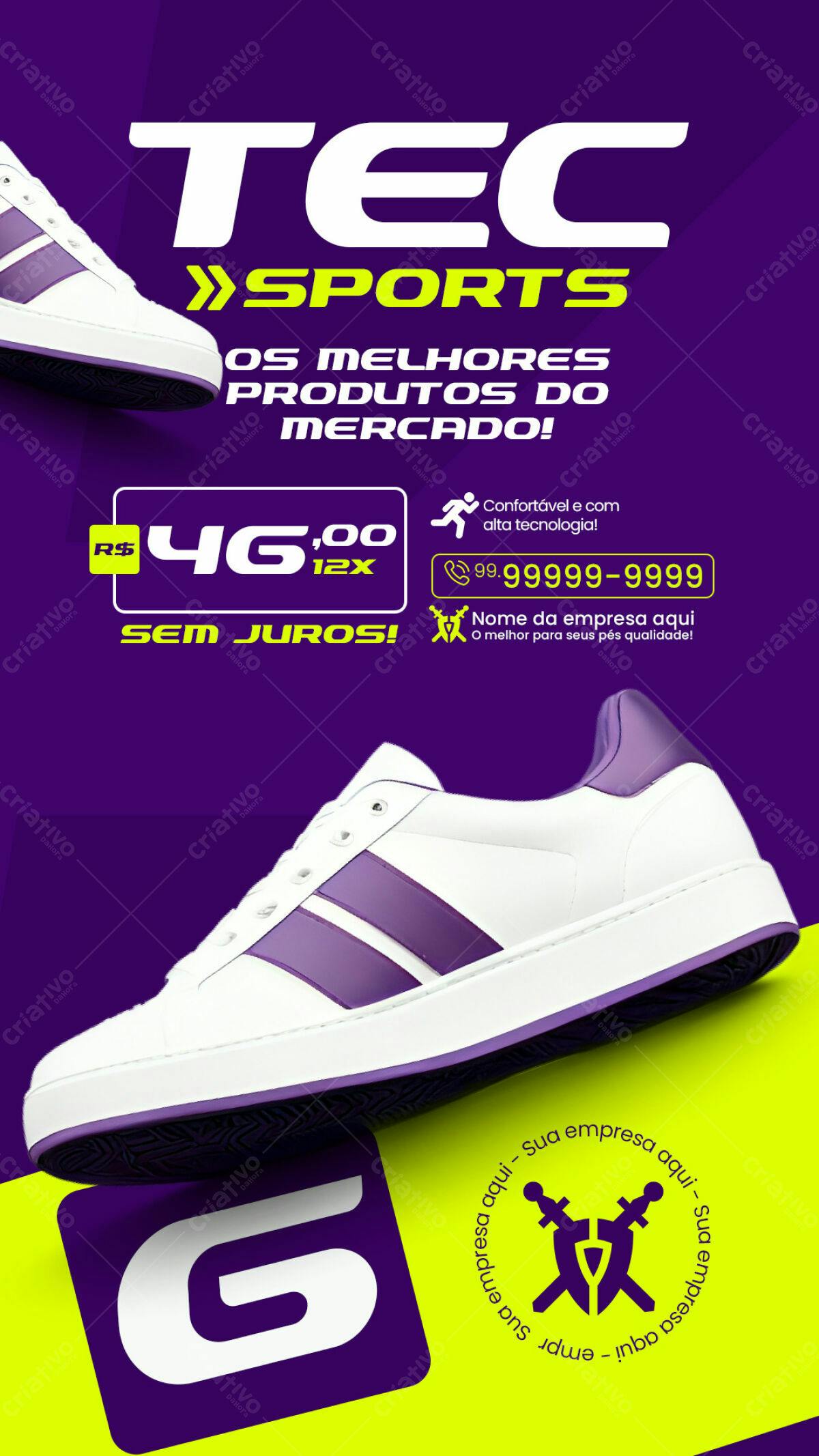 Flyer Promoção Tênis Tec Sports PSD Editável