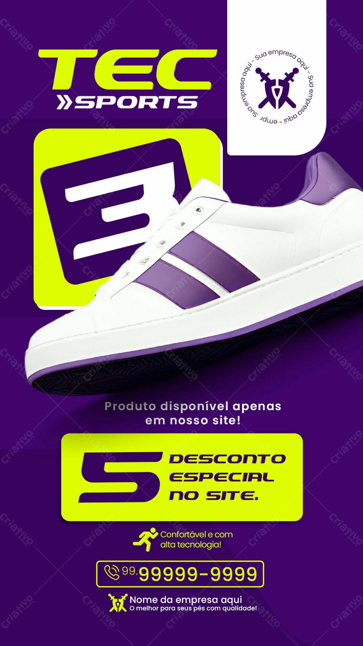 Flyer para Lançamento de Tênis TEC Sports PSD Editável