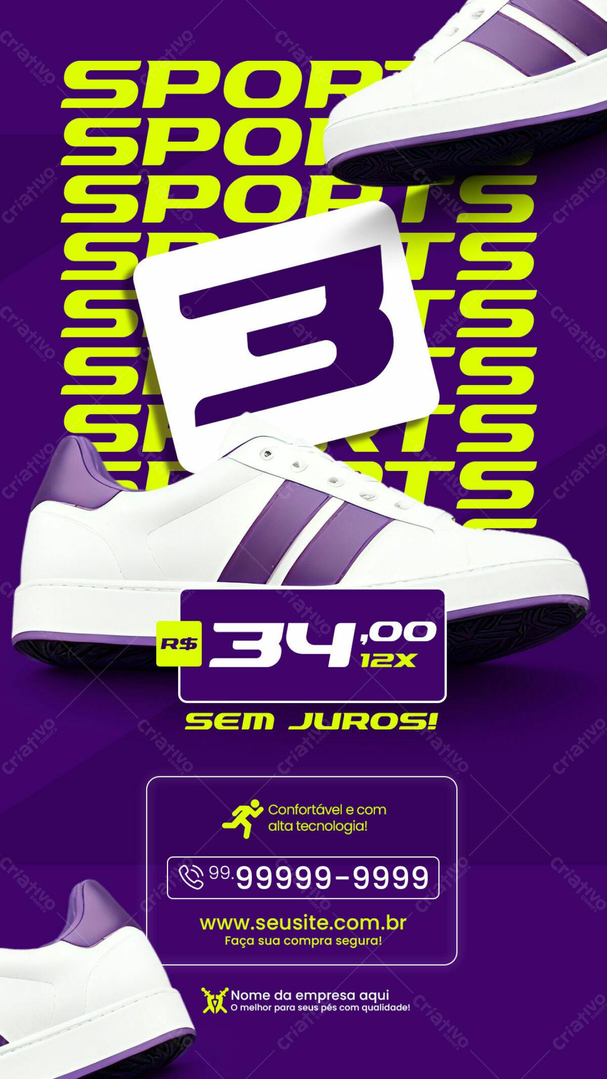 Flyer para Promoção de Tênis PSD Editável