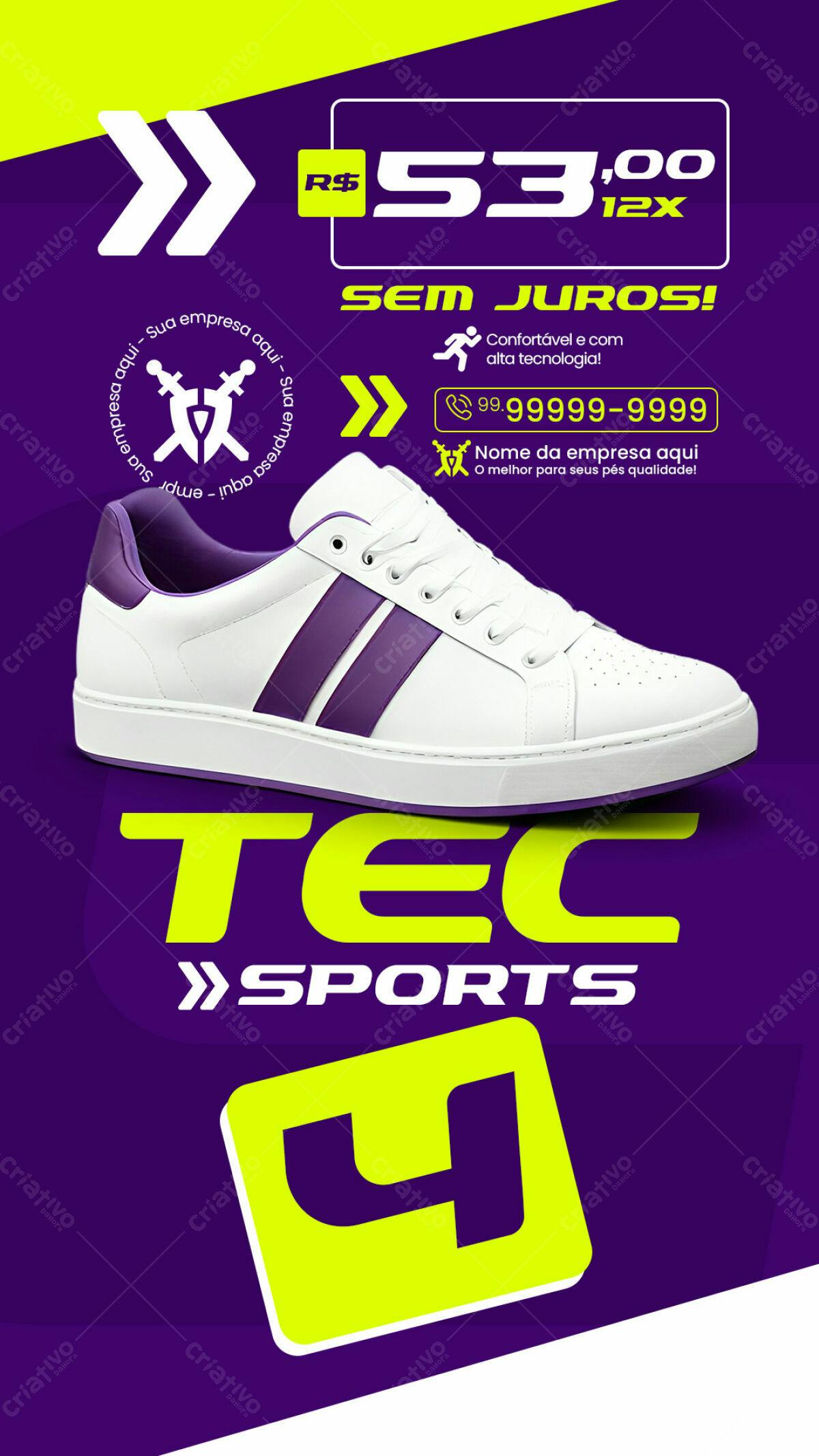 Flyer Promoção Tênis Tec Sports PSD Editável