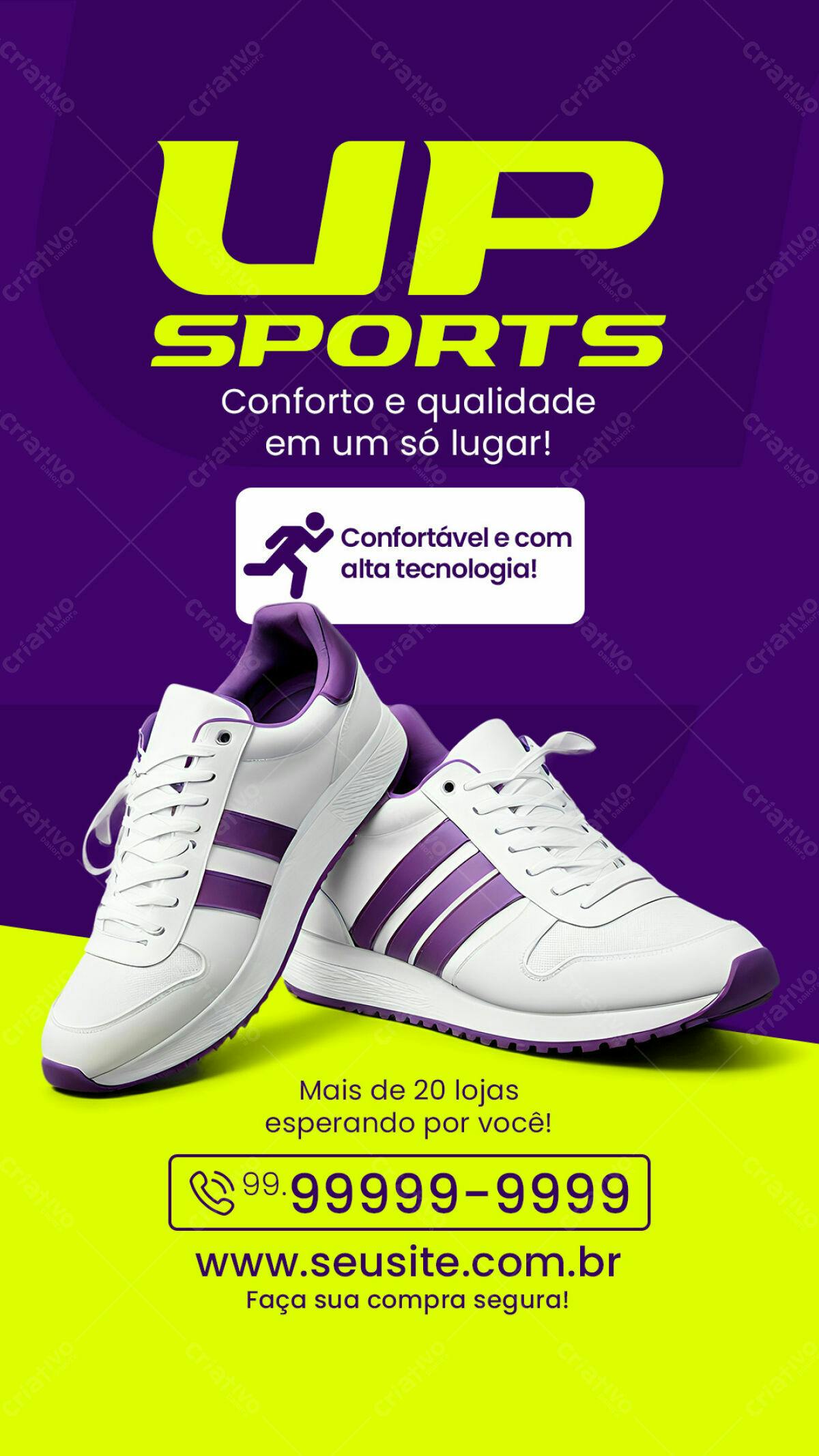 Flyer para Loja de Tênis UP SPORTS PSD Editável