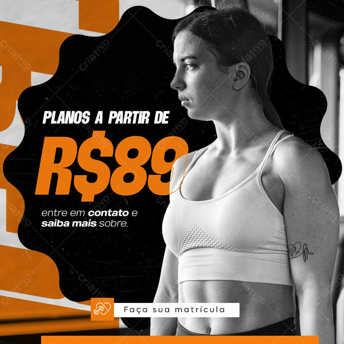 Flyer Academia Promoção R$89 PSD Editável