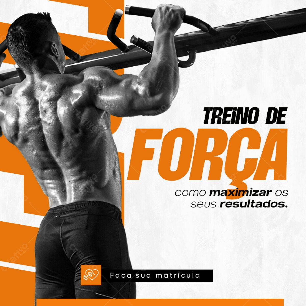 Post para Academia Treino de Força PSD Editável