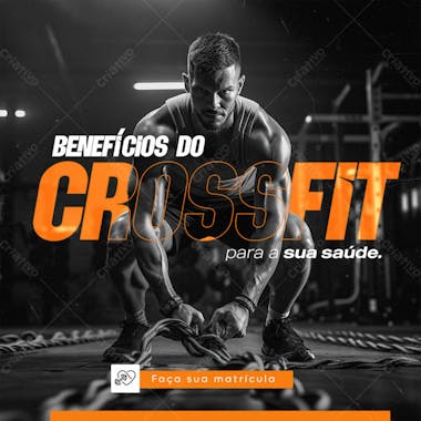 Academia social media benefícios do crossfit feed psd