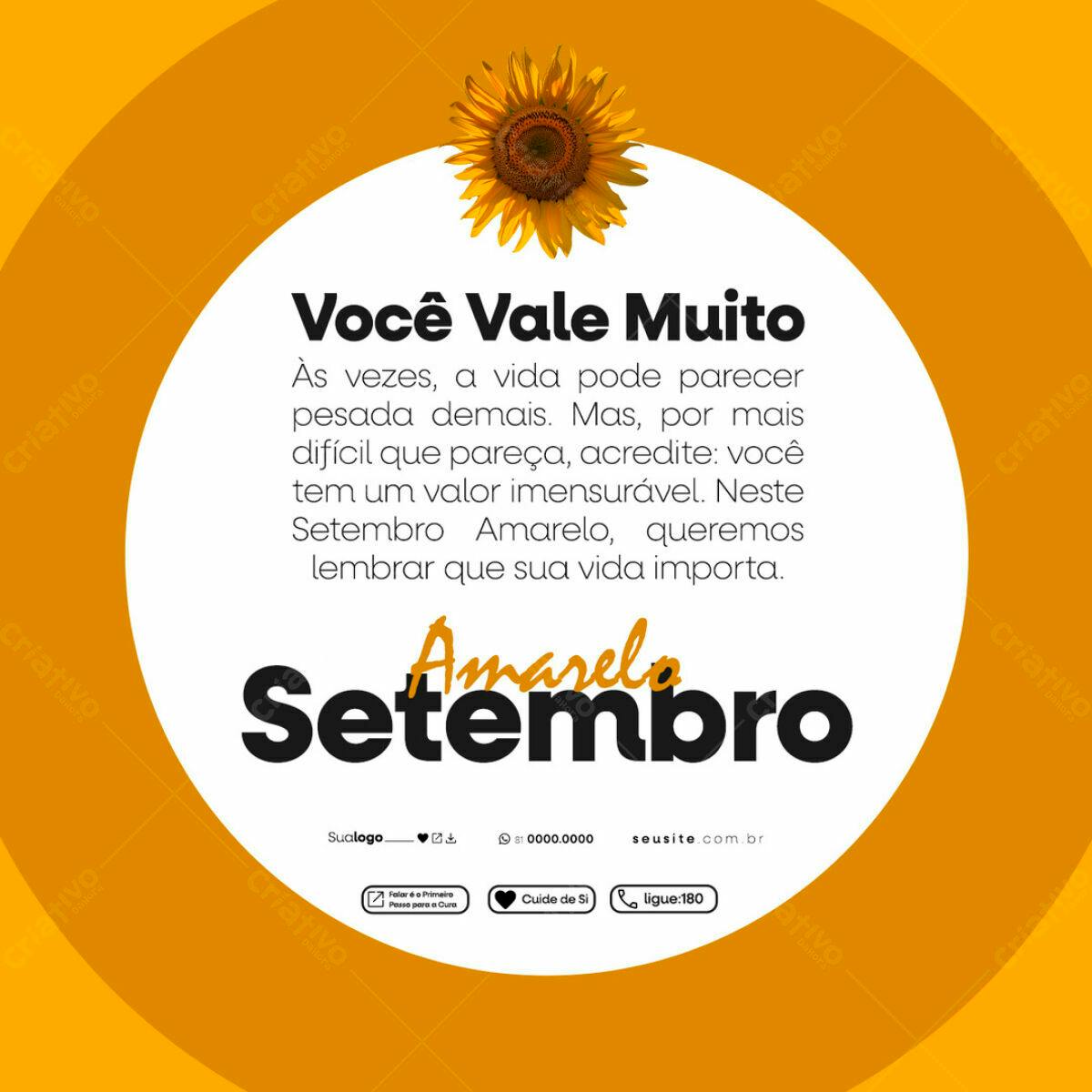 Post para Setembro Amarelo PSD Editável