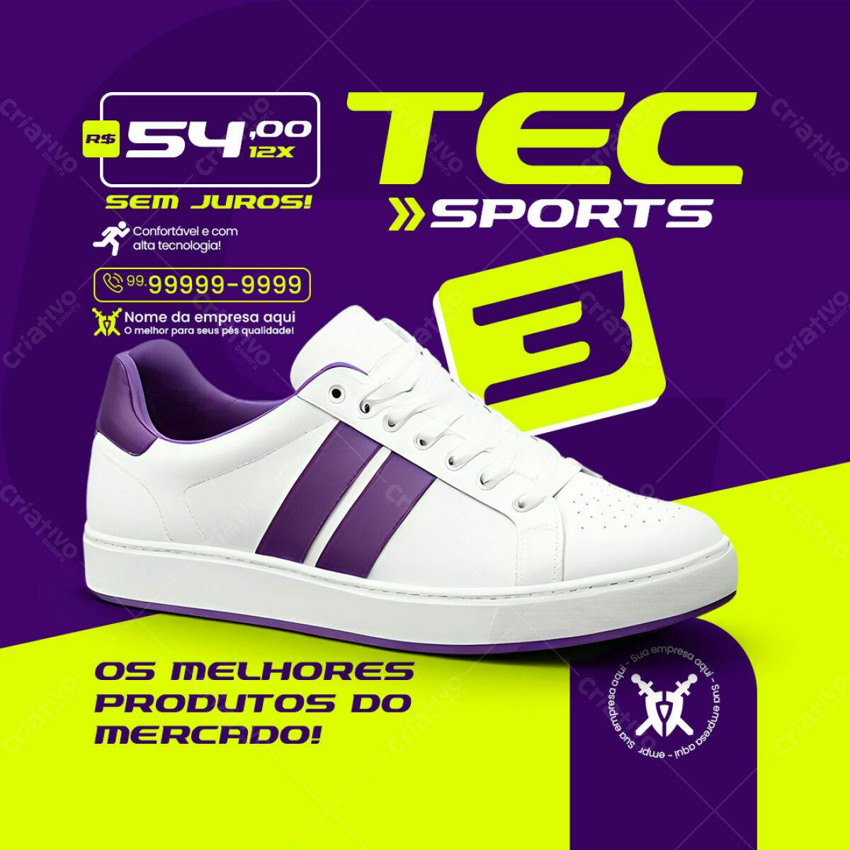 PSD para Anúncio de Tênis Tec Sports PSD Editável