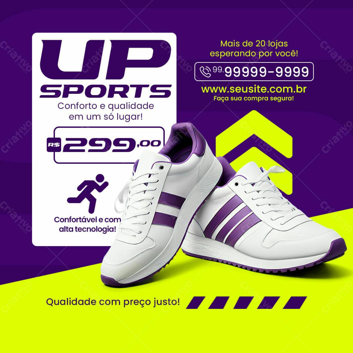Flyer Promoção Tênis UP Sports PSD Editável