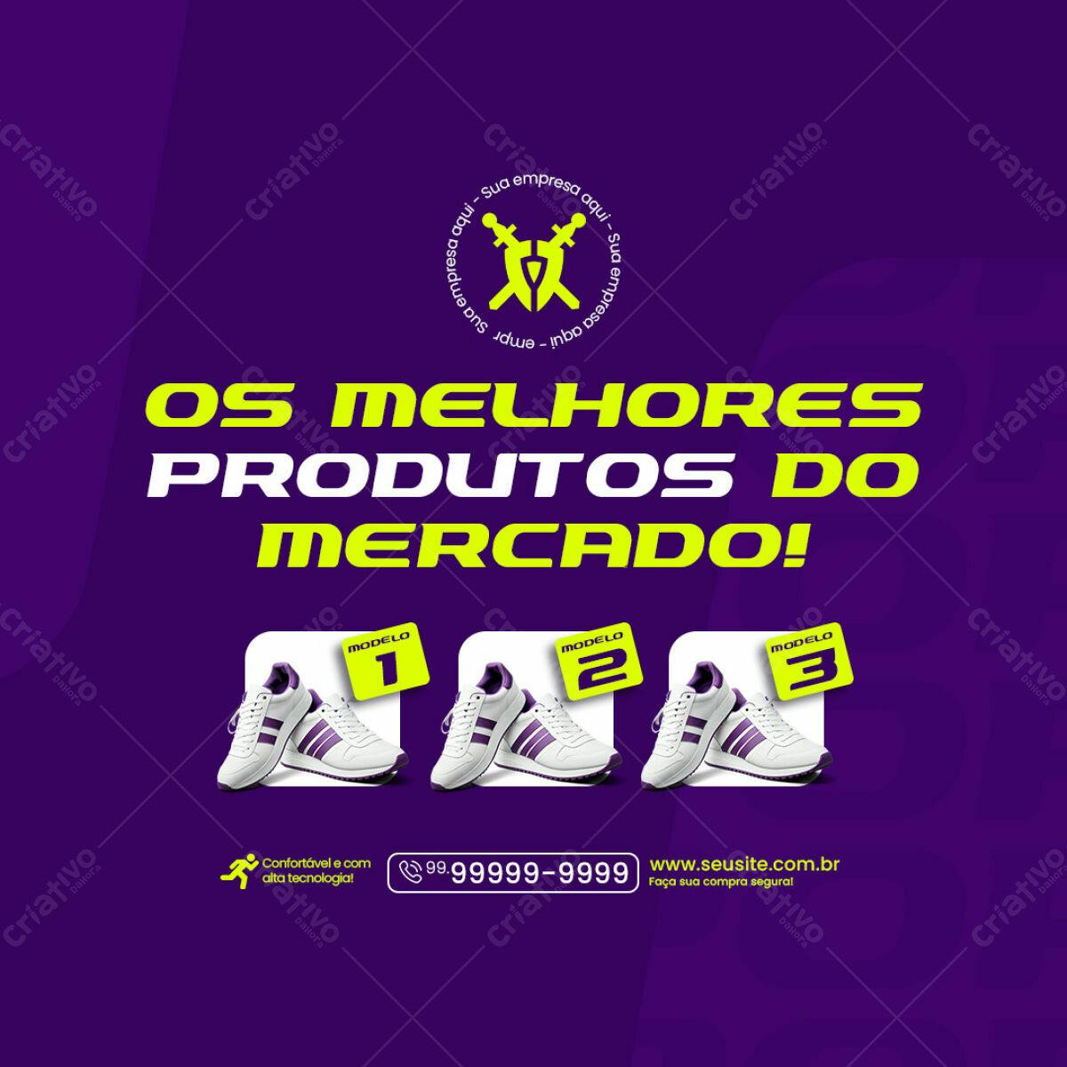 Postagem para Redes Sociais de Tênis PSD Editável