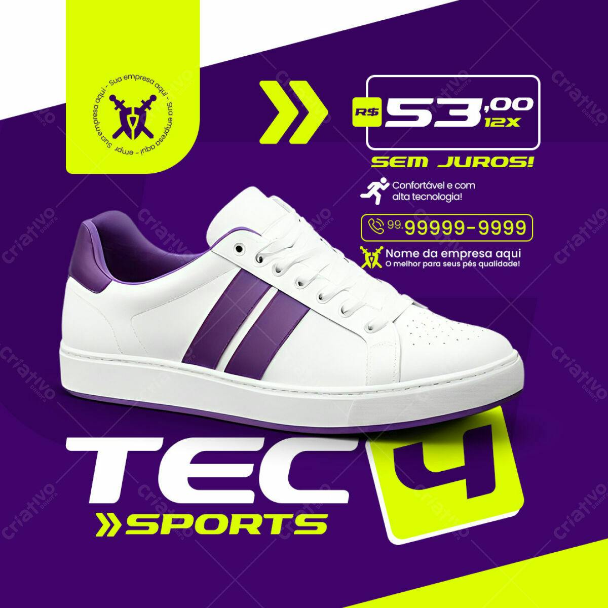 Anúncio de Tênis TEC Sports PSD Editável