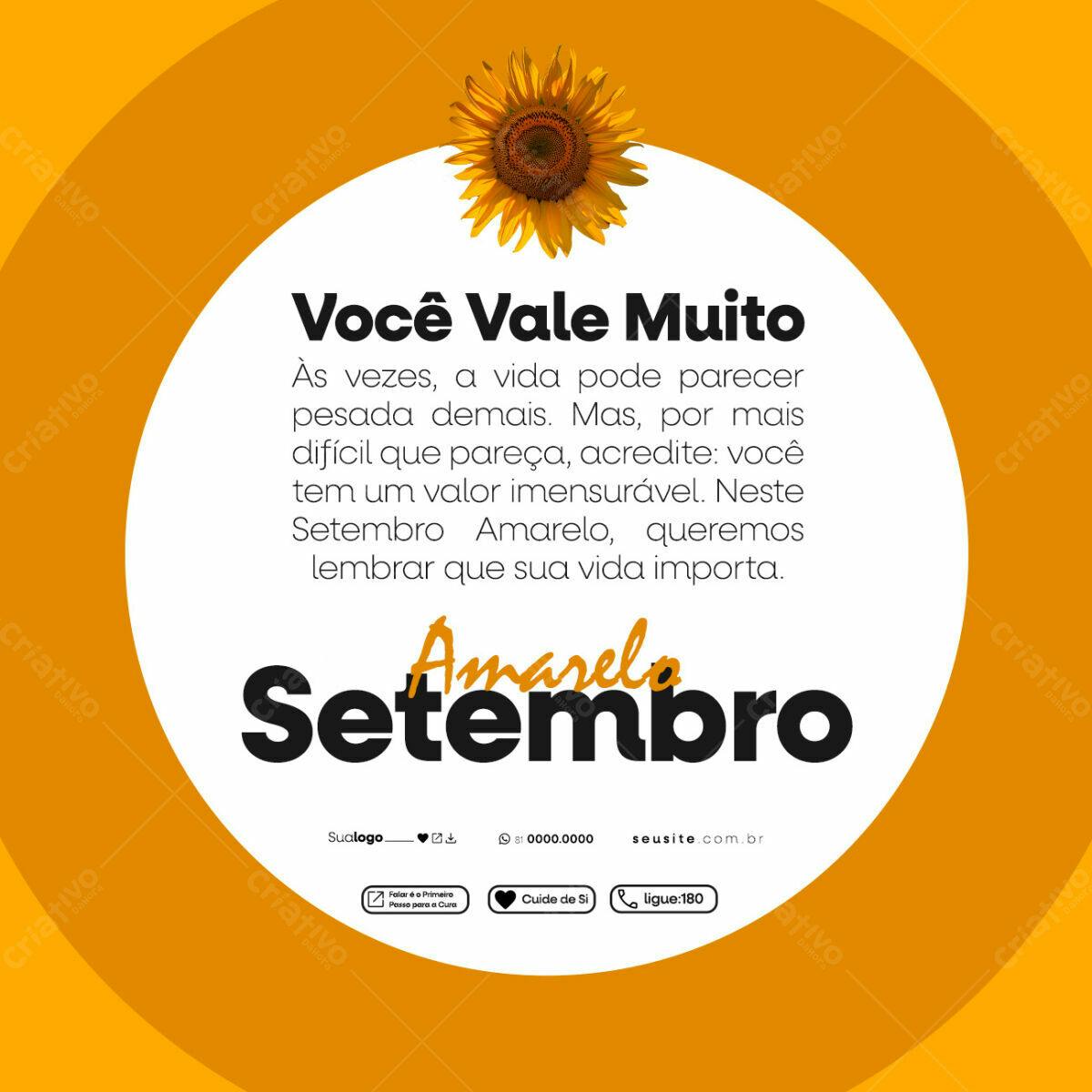 Post para Setembro Amarelo PSD Editável