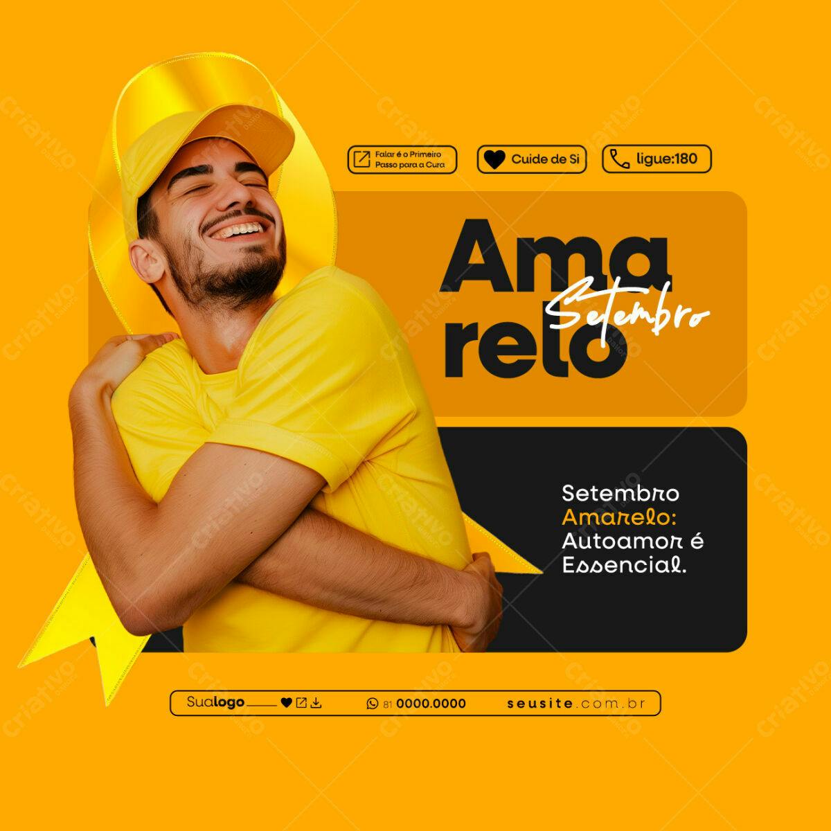 Post Instagram Setembro Amarelo PSD Editável
