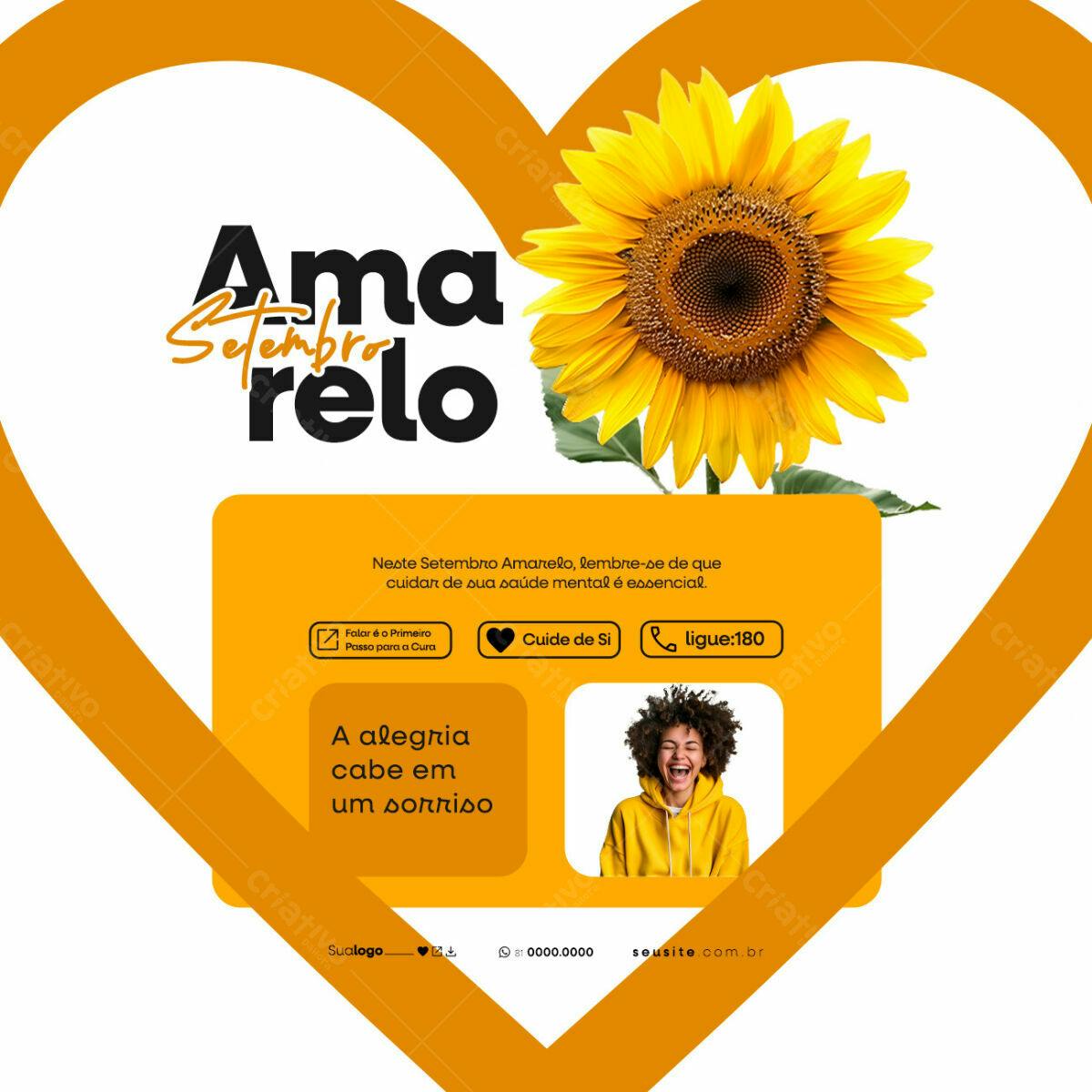 Post para Setembro Amarelo PSD Editável