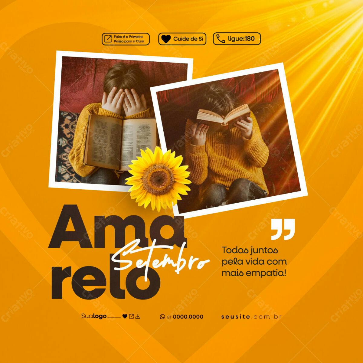 Postagem Setembro Amarelo PSD Editável