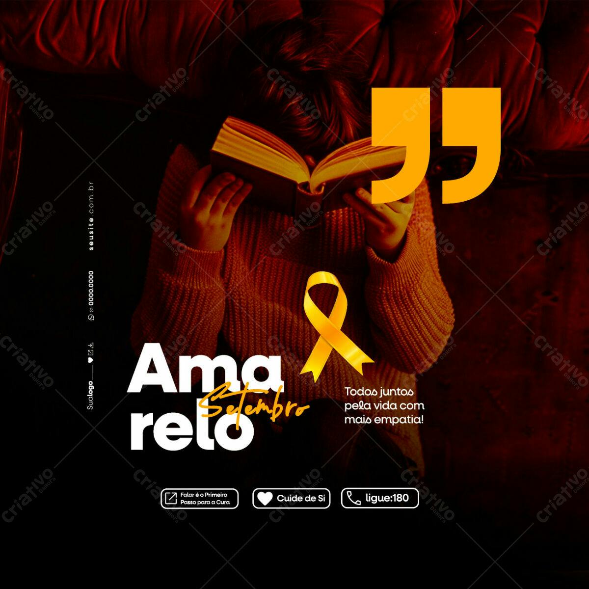 Postagem Setembro Amarelo PSD Editável