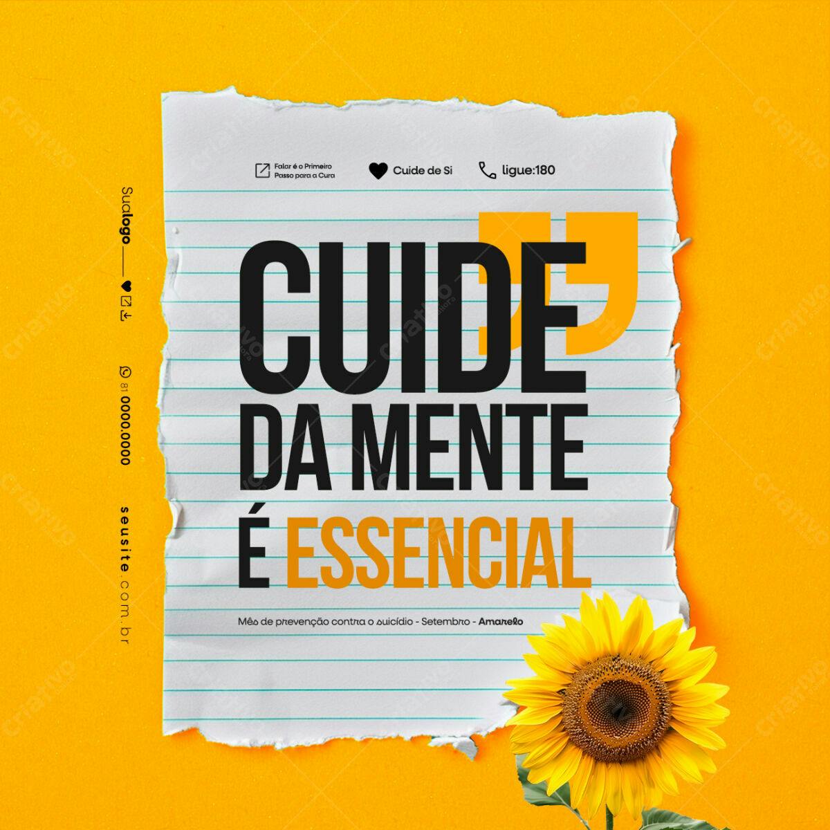 Flyer Setembro Amarelo PSD Editável