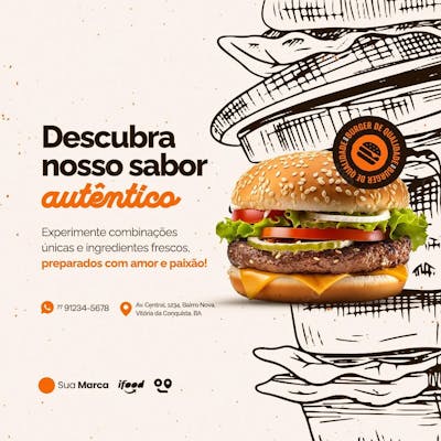 Post Feed Hambúrguer