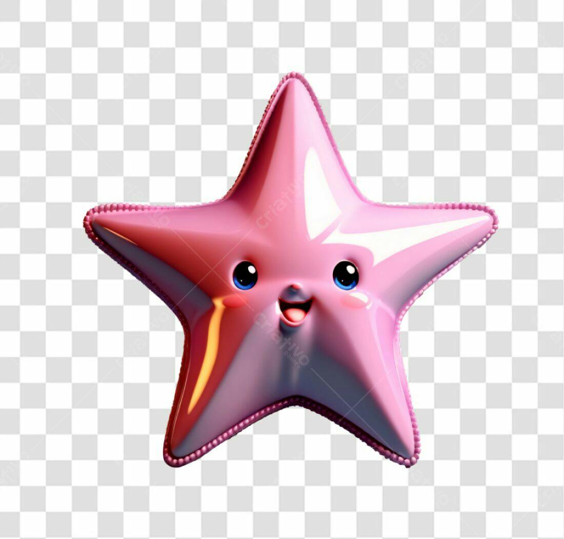 Icone Estrela Rosa PNG com fundo transparente